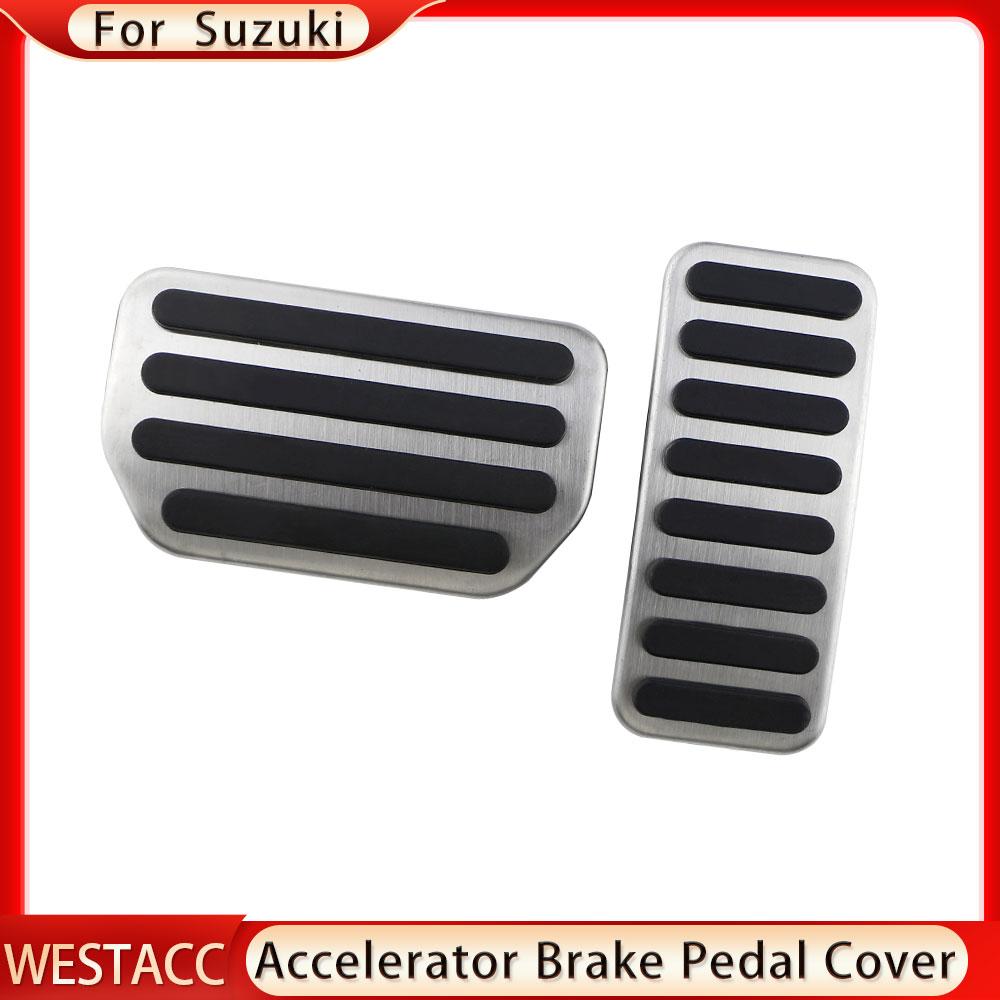 Чехлы на педали газового тормоза автомобиля из нержавеющей стали для Suzuki SX4 Aerio Ciaz Vitara S-Cross Splash Ignis Kizashi Sidekick