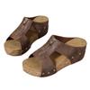 Women’s Studded Wedge Peep-Toe Platform Slide Sandals