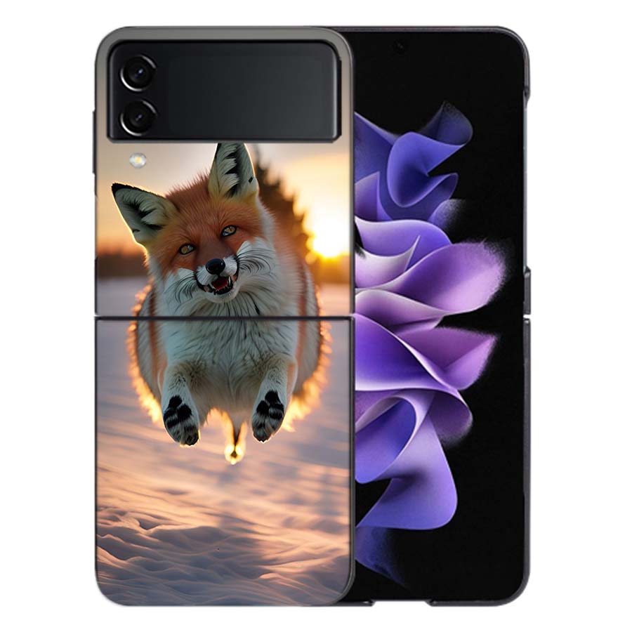 The Red Fox in Winter Ice and Snow Coque For Samsung Z Flip7 6 Galaxy Case Shockproof Z Flip5 Z Flip3 4 5G Hard Cover Phone TPU