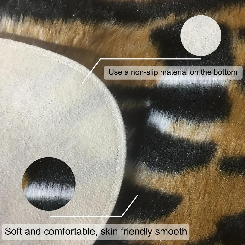 1 шт. ковер с принтом тигра из искусственного меха тигра Нескользящий коврик для домашнего декора ковер с животным принтом ковер