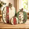 Stable Wood Base Ornament Decor 3Pcs/Set Christmas Wooden Ornaments, Rustic Gingerbread Man Tree Tiered Tray Freestanding Farmhouse Ornaments