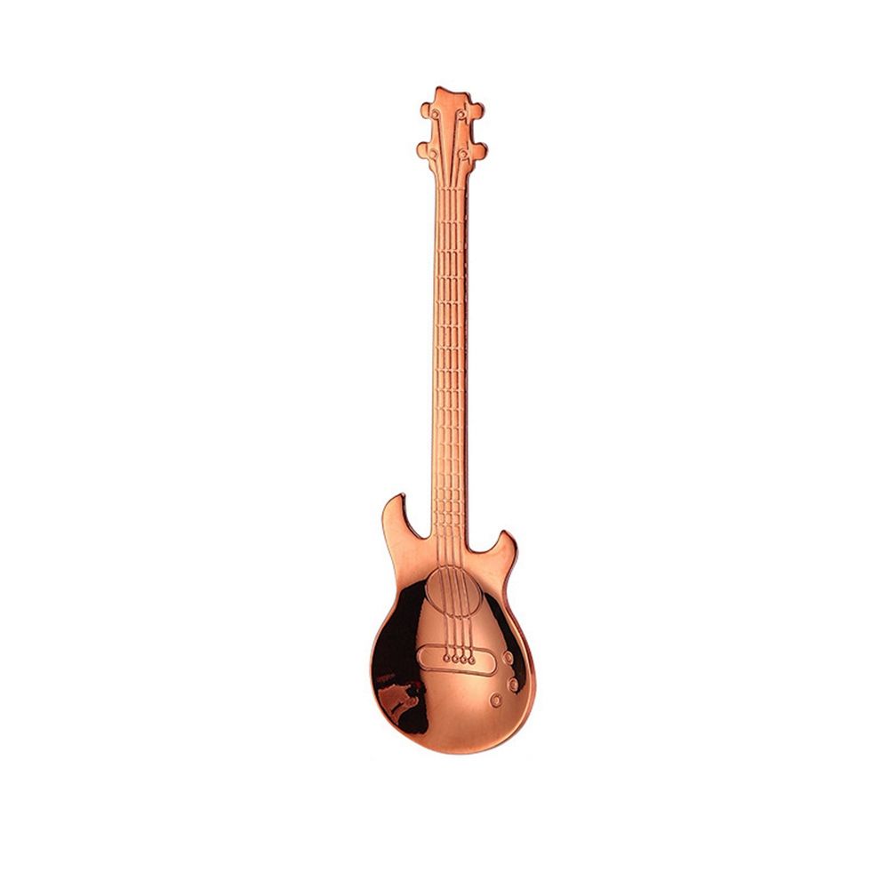 Dessert Ice Cream Guitar Shaped Tableware Stirring Drinking Tool Teaspoon Flatware Coffee Spoon