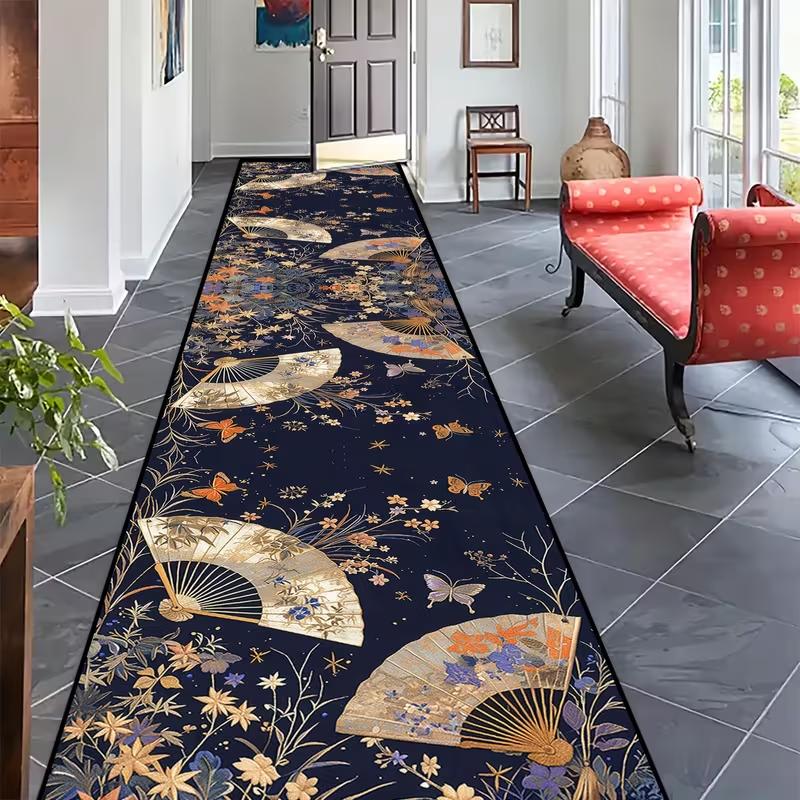 Golden Purple Butterfly Corridor Long Carpet Blue Purple Cool Hall Corridor Carpet Room Floor Mat Practical Corridor Long Carpet