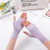Профессиональные перчатки для защиты от УФ-лучей для гелевой лампы для нейл-арта, солнцезащитные перчатки без пальцев для рук, тонкие прохладные перчатки из ледяного шелка, шелковистые солнцезащитные перчатки