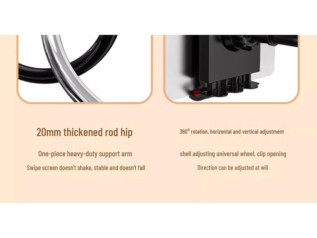 Universal Clip-On Stand for Mobile/Tablets - Perfect for Bedside, Desktop, or Live Streaming Use