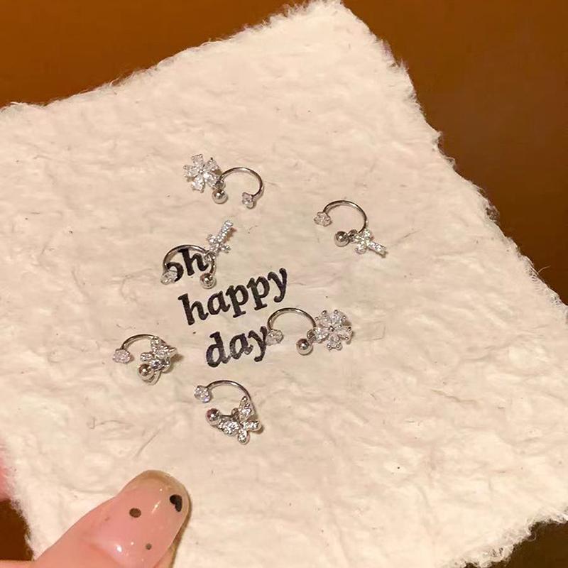 Модные циркониевые серьги U-образной формы, серьги-пусеты для козелка для женщин, изысканные металлические ювелирные аксессуары