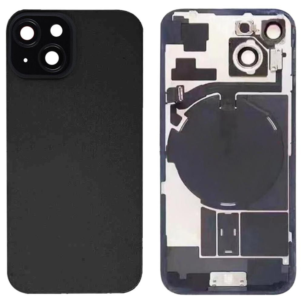 Стеклянная задняя крышка аккумулятора для iPhone 15 с креплением для вспышки и модулем беспроводной зарядки