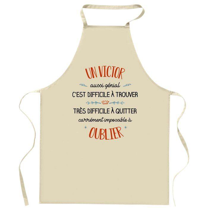 Planetee Tablier de cuisine Un Victor aussi génial | Cadeau Original Humour pour Cuisinier Vêtement Blouse de protection Barbecue