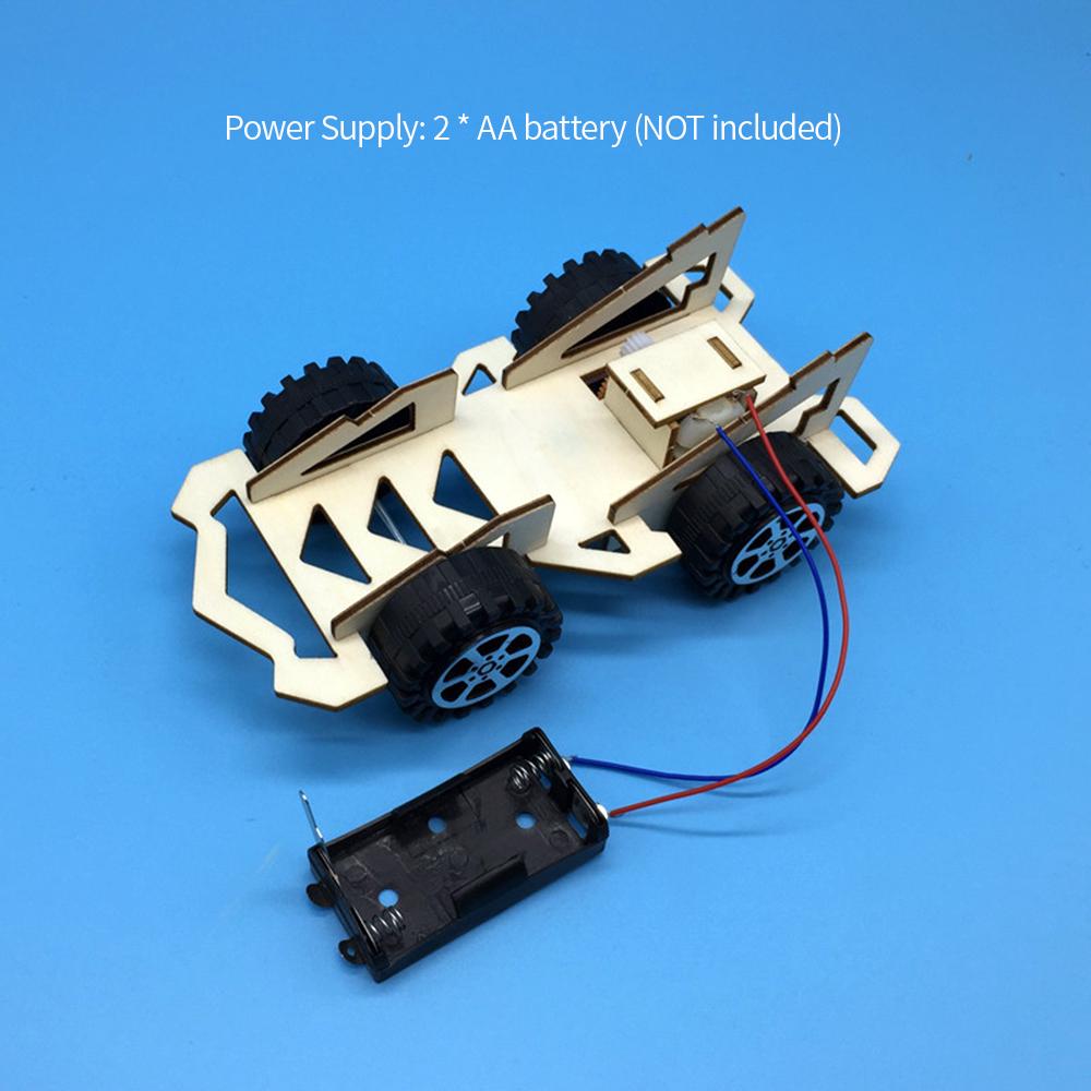 Wood Racing Car DIY Kit Kids Toy DIY Kit Electric Wooden Racing Car for Children Science and Technology Inventions Assembled