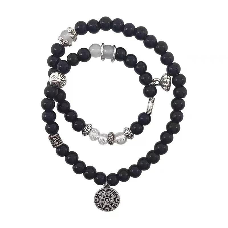 Lion Dance White Glass Bracelet Unique Carving For Men And Women Retro Style Chinese