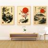 Japanese Art Inspired Poster Prints, Mount Fuji, Cherry Blossom, Japanese Temple, Home Decor, Lounge Dining Room Hallway Prints