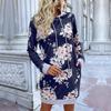 Autumn and Winter Women's Sweatshirt Fashion Mid-Length Hoodie Printed Hooded Sweatshirt Dresses