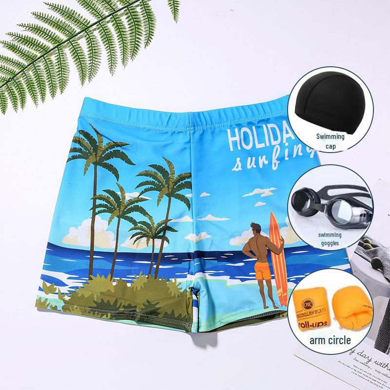 Men's Quick-Dry Loose Swim Trunks - Anti-Embarrassment Boxer Swimsuit for Beach