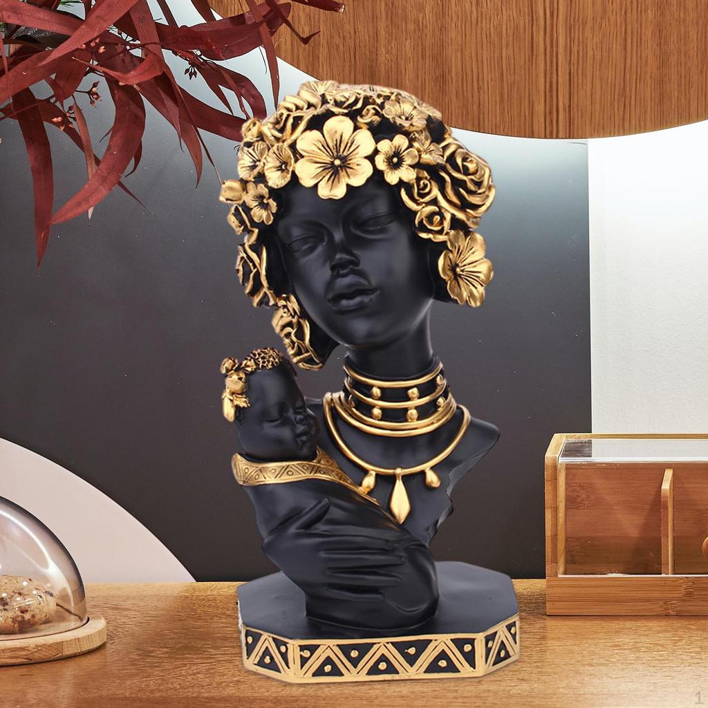 Статуя африканской женщины, женская скульптура, произведение искусства, современный бюст, эстетическое украшение для дома