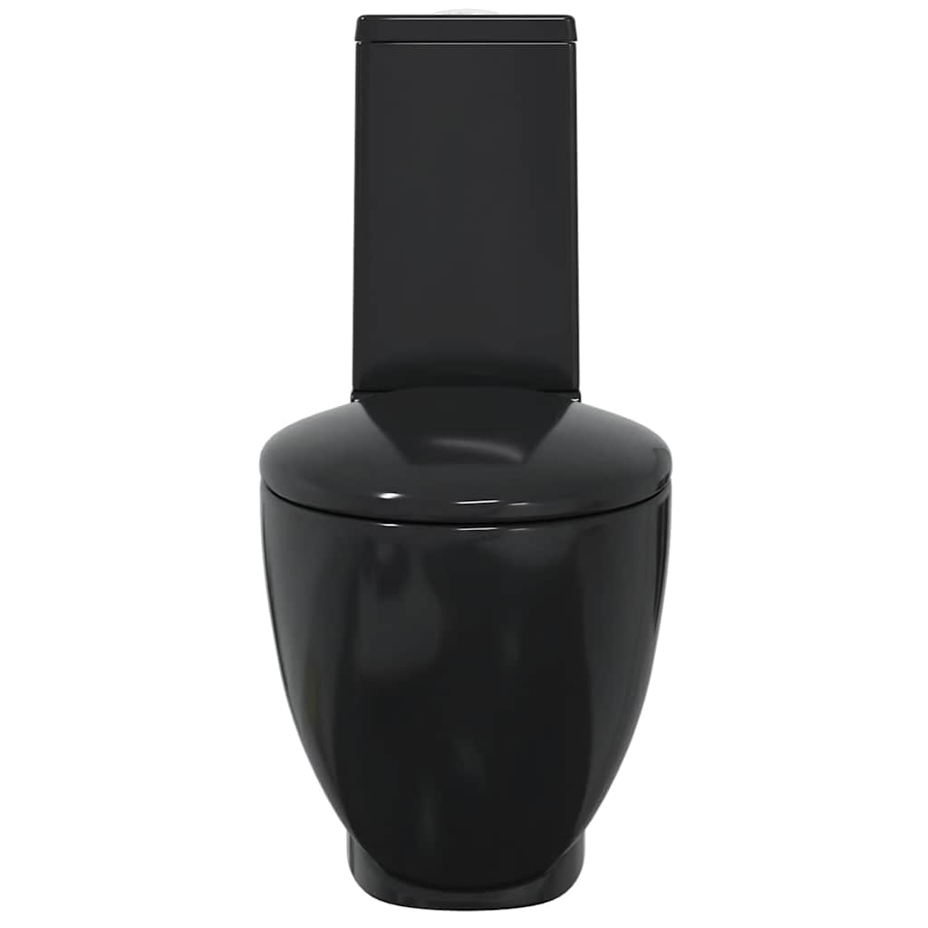Ceramic Toilet with Horizontal Outlet Black
