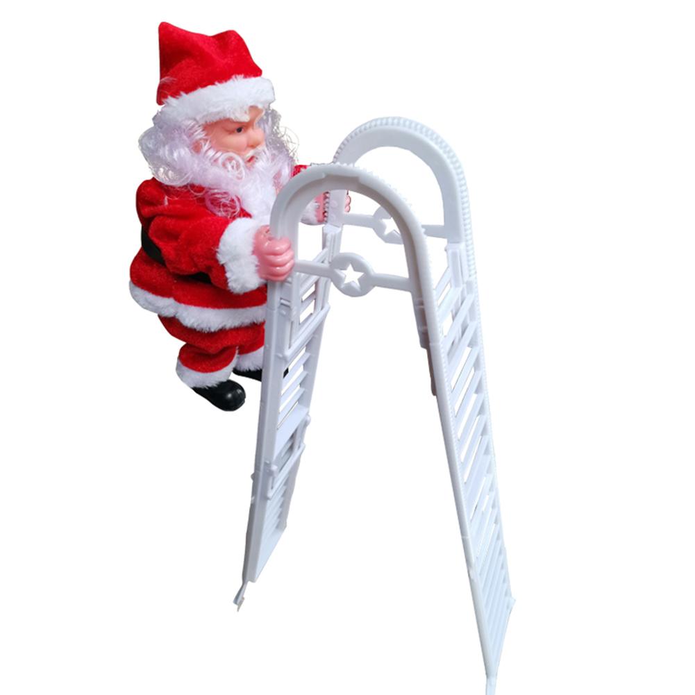 Electric Climbing Ladder Santa Claus Christmas Climbing Santa Plush Doll Toy Hanging Ornament Tree Indoor Outdoor