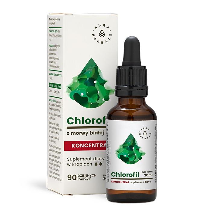 Aura Herbals Chlorofil Z Morwy Białej Krople 30 Ml