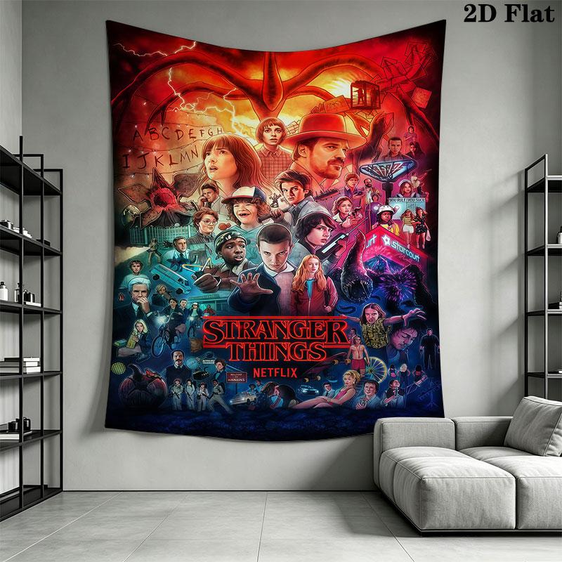 Stranger Things J Wall Hanging Printed Fabric Blanket Decorative Tapestries for Bedroom Living Room Home Decor