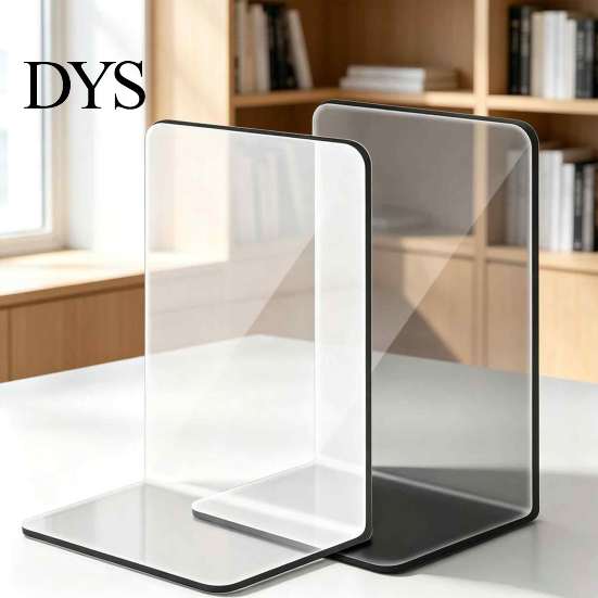 Decorative Book Organizer for Desk 1 Pc Clear Bookend Heavy Book, Acrylic Shelf Organizer, Vertical Workstations L Shaped Stopper Bedroom Library