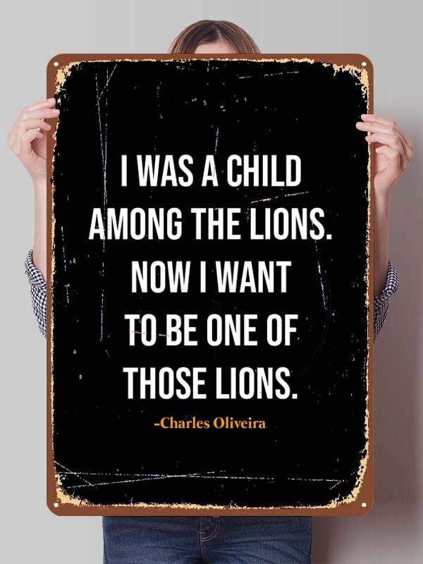 Металлические таблички с изображением боксера Чарльза Оливейры для украшения игровой комнаты, изготовленные на заказ, жестяные таблички с боксерским постером для декора стен, винтажные металлические таблички.