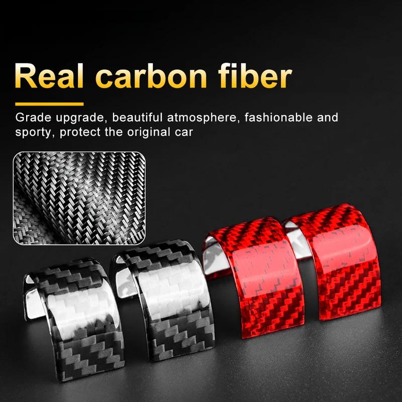Real Hard Carbon Fiber Sticker Sticker For Fiat 500 Abarth 595 695 2020 2021 2022 2023 Car Steering Wheel Ring Accessories.