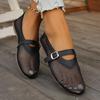 Summer Mesh Hollow Sandals Women Flats Shallow Buckle Beach Shoes Comfort Retro Female Flat Shoes