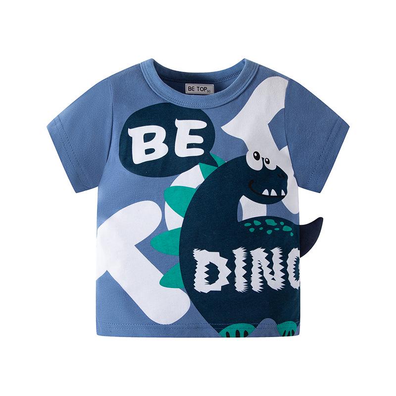 2025 Kids' 3D Dinosaur Short Sleeve T-shirt - Boys’ Cartoon Korean Style Summer Clothing