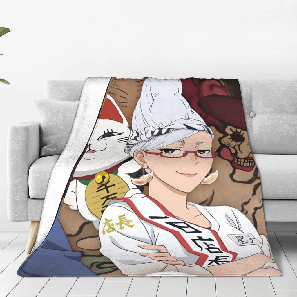Seiko Ayase Dandadan Soft Warm Blanket  Child Plush Throw Blanket Pattern Couch Chair Flannel Bedspread Sofa Bed Cover