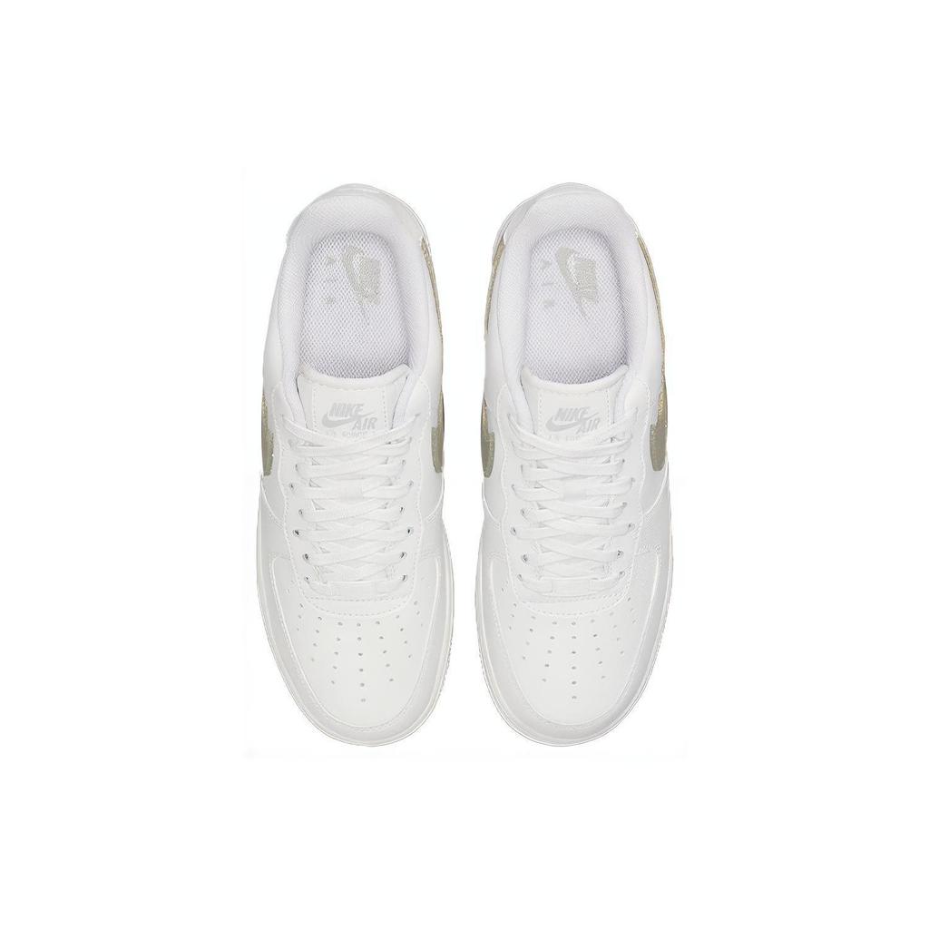 Nike Air Force 1 Low White Gold Glitter Swoosh Women's DH4407-101