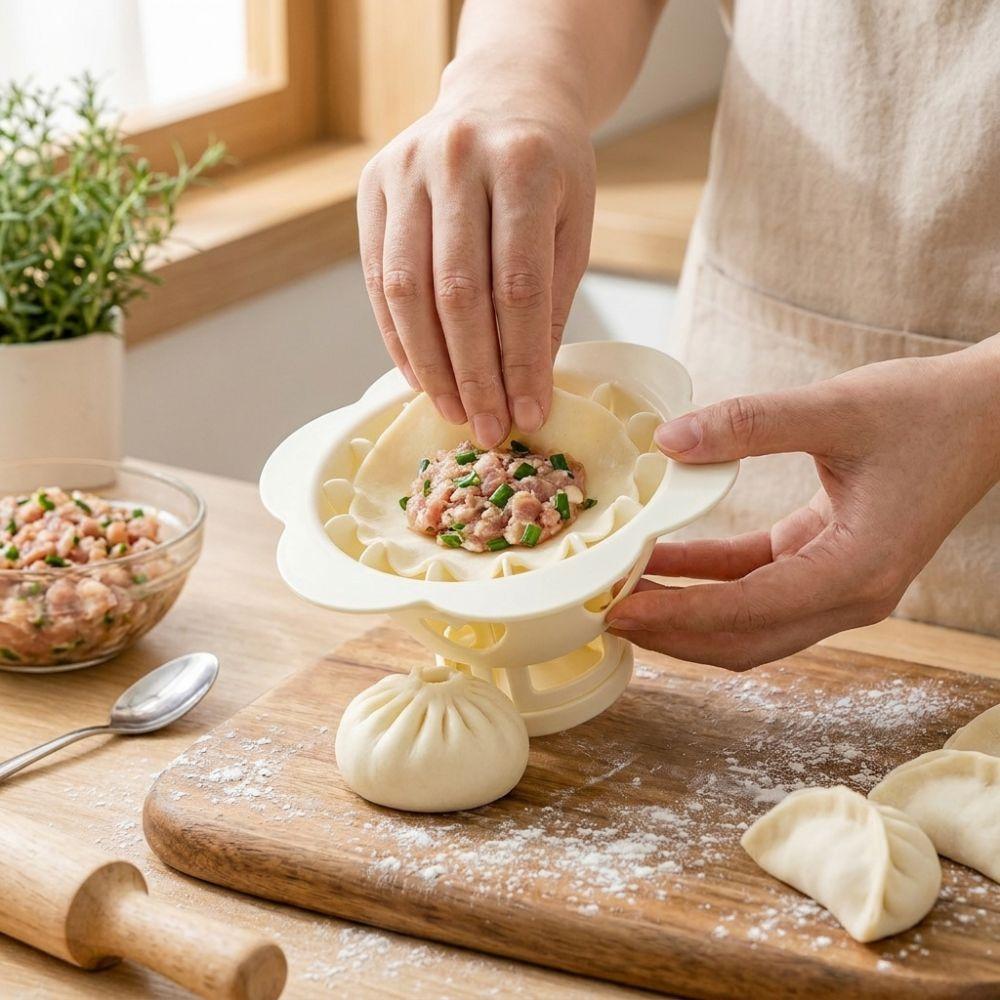 Non-stick Baozi Maker Mold Plastic DIY Pastry Press Flower Dumpling Mold Breakfast Bun Making