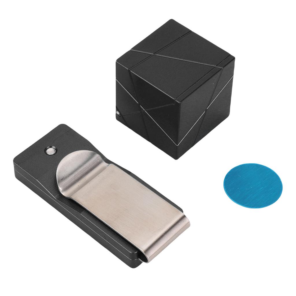 Pool Cue Chalk Holder Aluminum Alloy Flip Cover Chalk Box with Back Clip for Standard Chalks Black