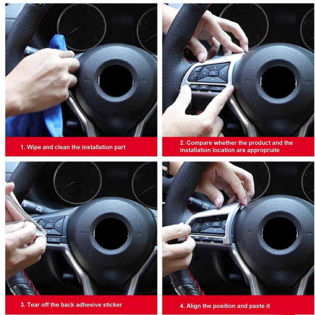 Steering Wheel Trim Cover Car Interior Decoration Fit for SylphyCelsiusSentraCelsius CelsiusX-trail(Silver )