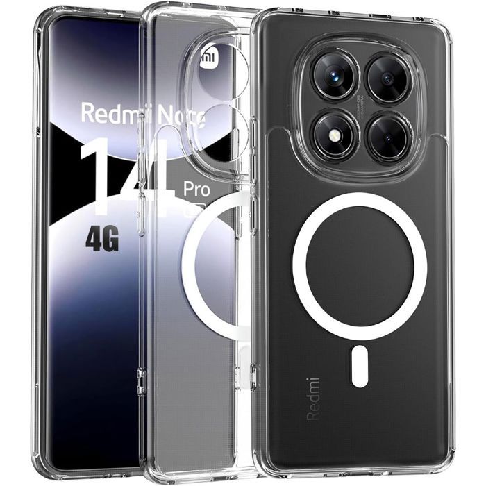 Coque de Protection - E.F.CONNECTION - pour Xiaomi Redmi Note 14 Pro 4G - Antichoc avec Anneau Magnétique