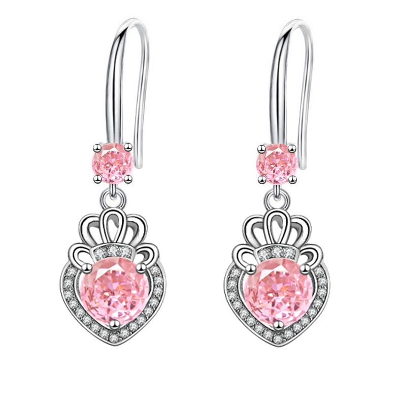 Серьги женские высокого уровня Love Heart Shaped Crown Серьги длинные высокого уровня Sense of Temperament Ear Hooks