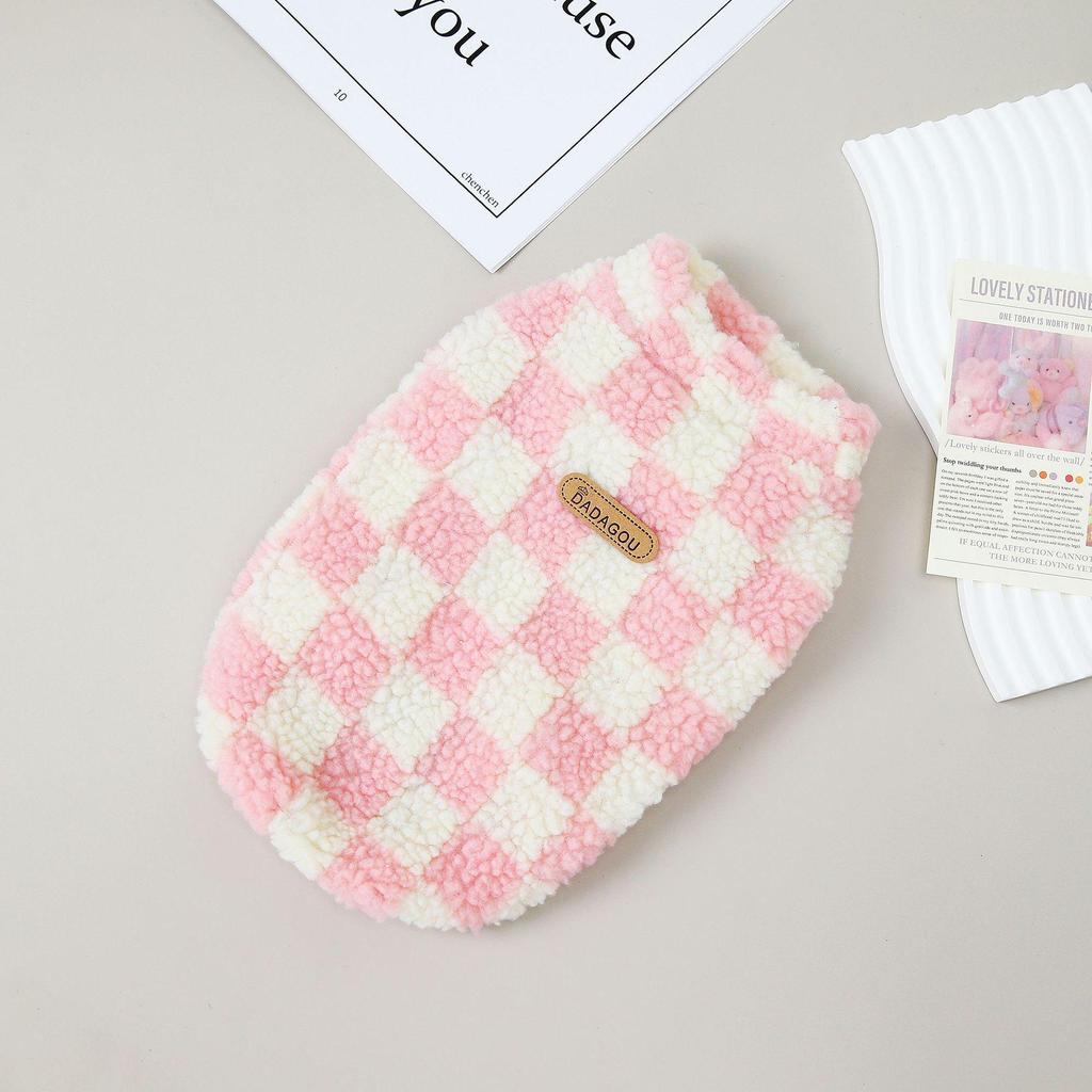 Флисовая одежда для собак из клетчатой ткани на осень/зиму — подходит для пород бишон и тедди