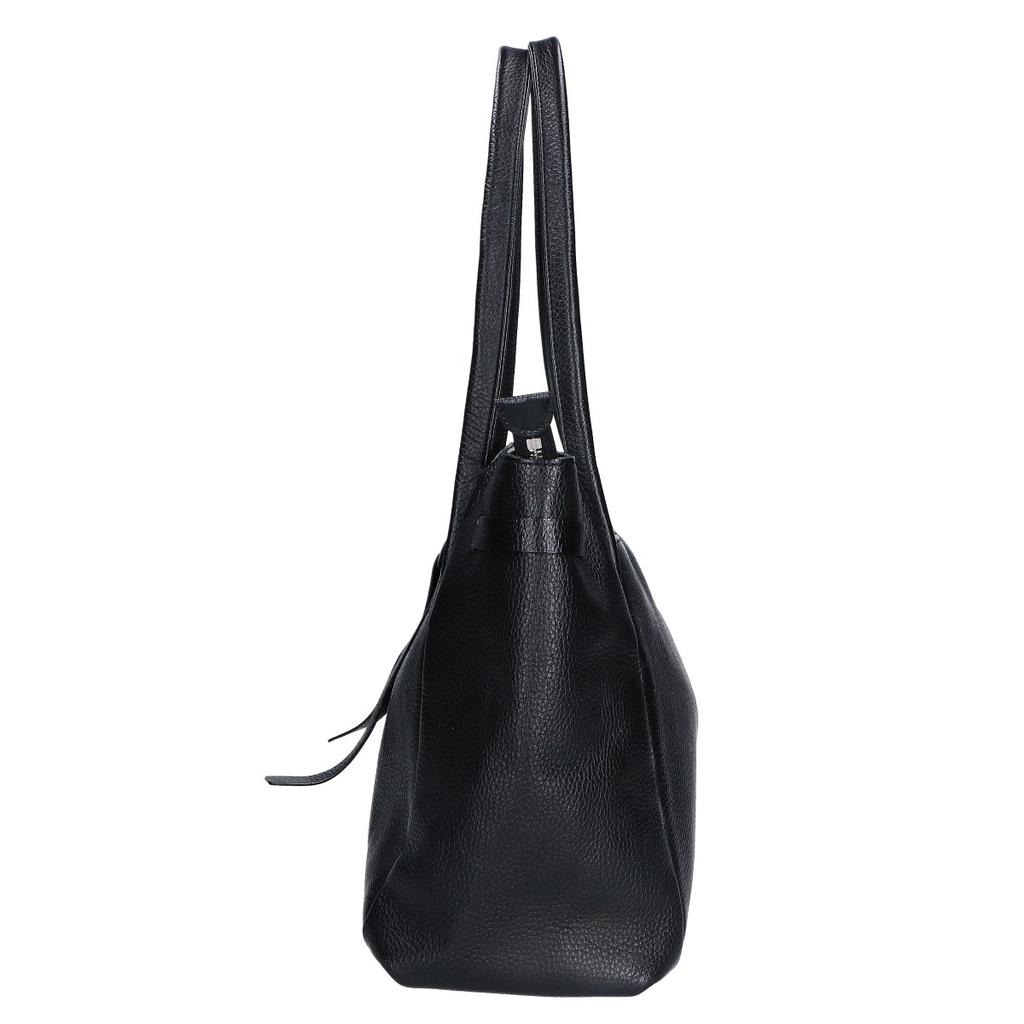 NINA RICCI [Beautiful Condition] Venus Leather Ribbon Tote Bag blackUsed