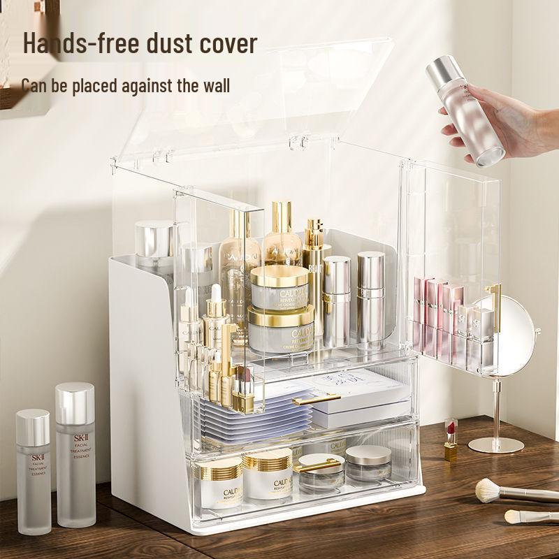 Шикарный прозрачный органайзер для косметики - Пыленепроницаемое хранение средств по уходу за кожей, помады и макияжа