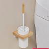 Bathroom Wood Toilet Brushes Toilet Brush Holders Wall-mounted Brushes No Dead End Cleaning Brush Set No-punch