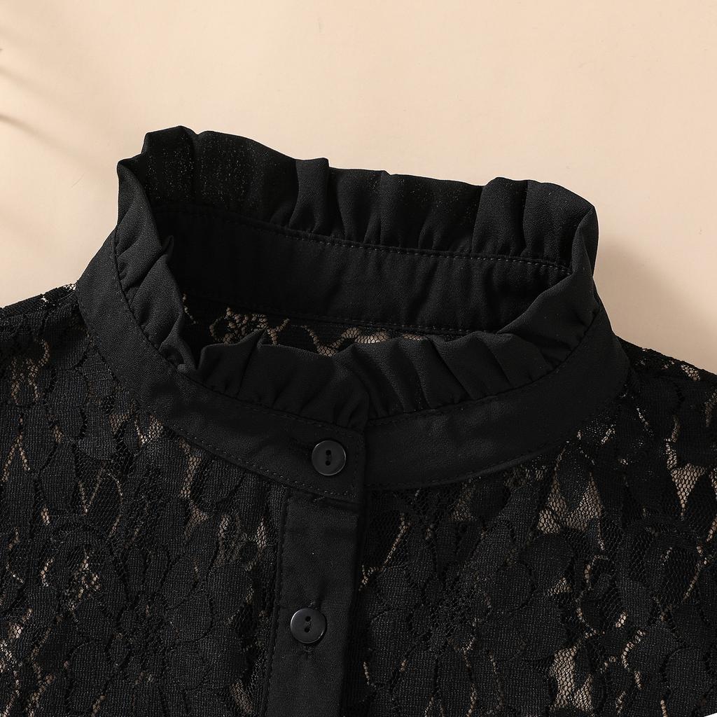 Ladies Lace Fake Collar Versatile Stand Up Collar Fake Collar Semi Transparent Breathable Decoration Detachable Fake Collar