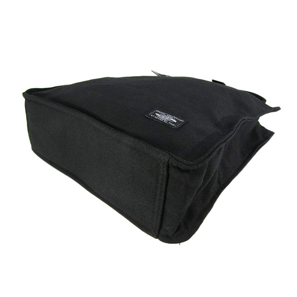 OF Холщовая сумка-тоут Сумка A4 Большая вместимость Вертикальная сумка-тоут с регулировкой длины ручки Для поездок в школу Холщовая 3W99 Черная [ABYSS TIME] AOT [Сумка-тоут