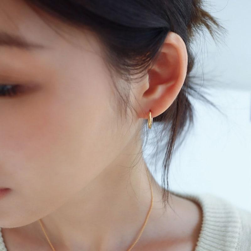 Modernlike серебряные серьги-кольца с односторонним покрытием из 14-каратного золота / классические серьги-кольца с застежкой в одно касание