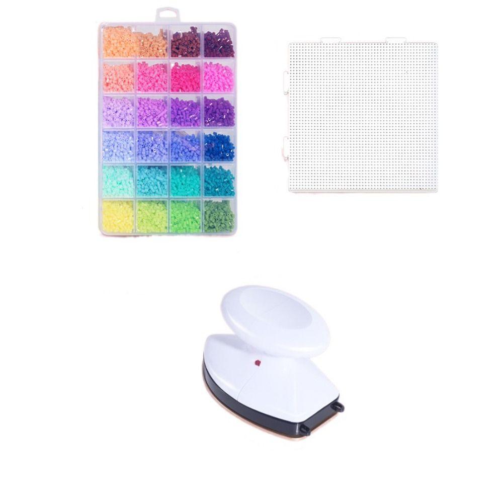 Colorful Bean Splicing Material Package Pegboard Sheets Iron-on Bead Craft Kit  Educational Toys