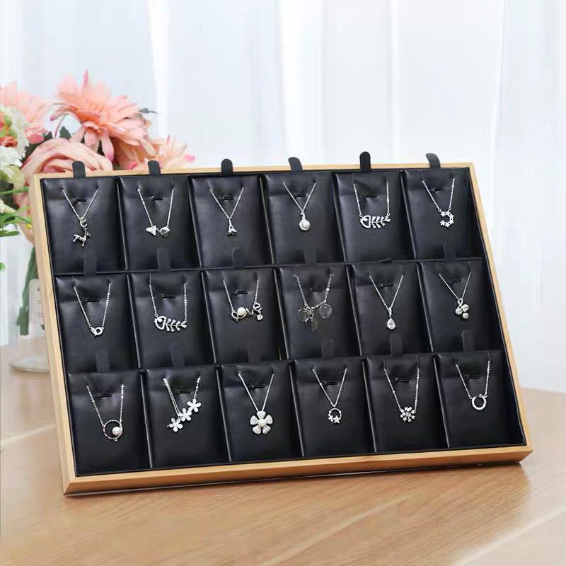 Подставка для ювелирных изделий из бамбукового дерева для ожерелий и сережек