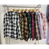 Autumn Winter Thick Long Shirts Lapel Long Sleeve Pocket Button Checkered Shirt Casual Plaid Blouse Jacket Top for Women