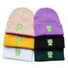 Hip-hop cute frog cartoon warm hat for male and female students Frog Embroidered knitted hat, woolen hat, warm for outdoor sports