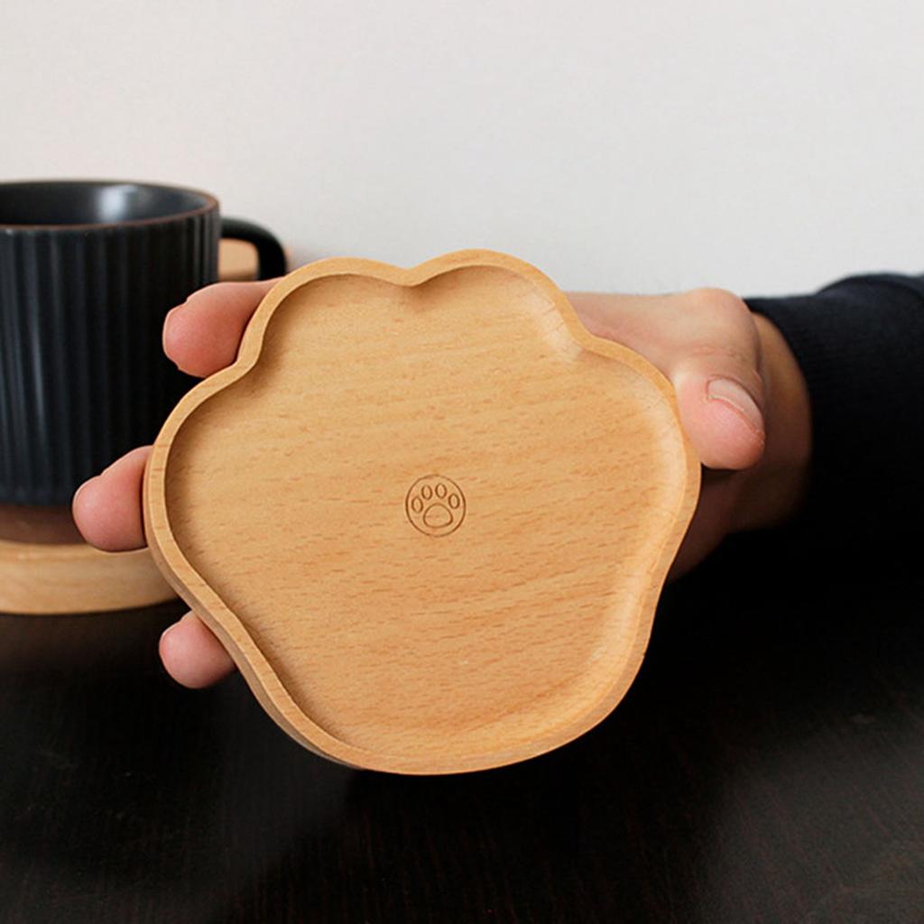 Подставка под стакан с лапой медведя из дерева для напитков, изоляционный коврик из бука, симпатичный мультяшный коврик для чая
