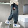 Spring and Autumn Boys' Jeans, Autumn Children's Pants, Loose, Medium and Large Children's Jeans