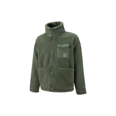 Puma FW22 Куртка из шерпы с вышитым логотипом Верхняя одежда унисекс Зеленый 539570-64