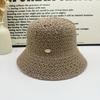 Handmade crochet bucket hat women's spring and summer hollow breathable sun hat ins face small versatile basin hat