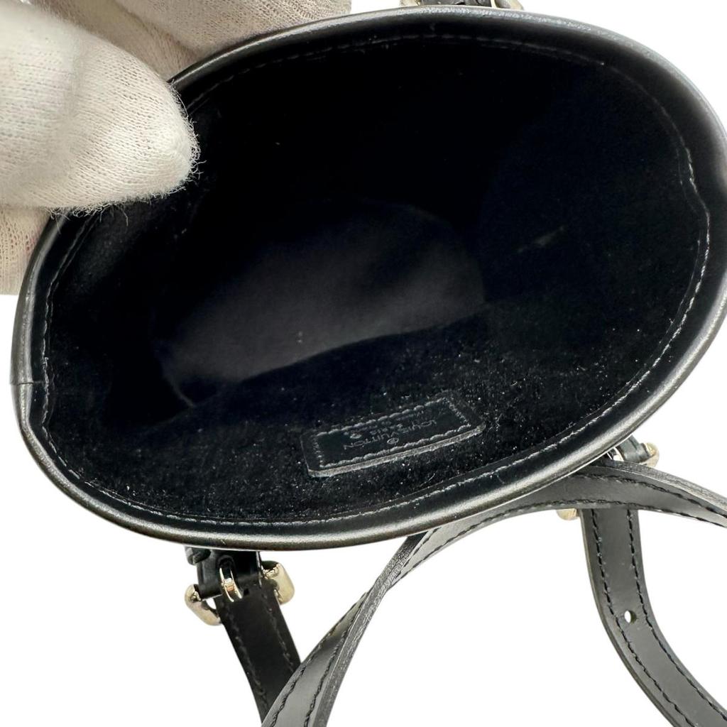 LOUIS VUITTON Monogram Satin Noir Handbag Little bucket Monogram satin M92144 Used